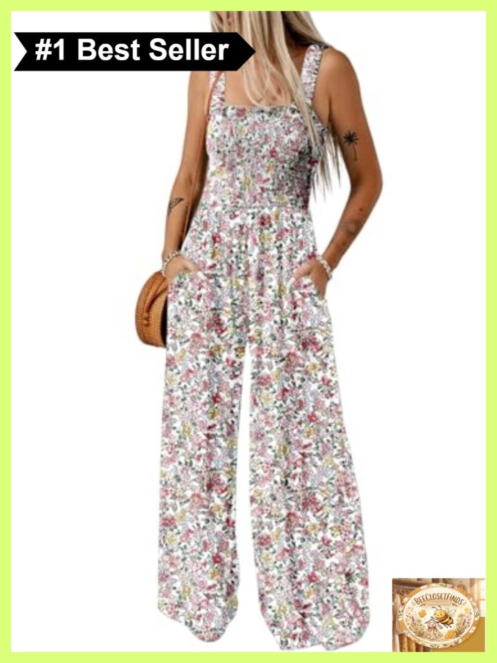 Sleeveless Wide Leg Jumpsuit with Pockets Loose Fit One Piece